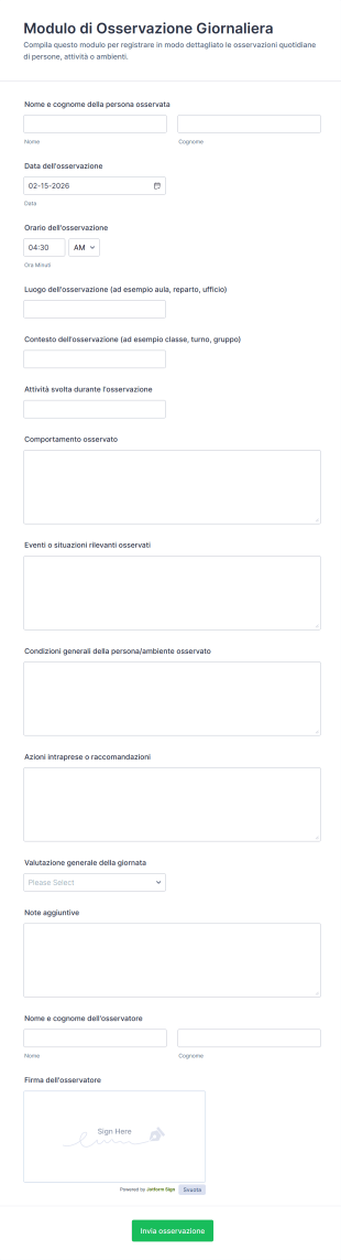 Modulo Di Osservazione Giornaliera