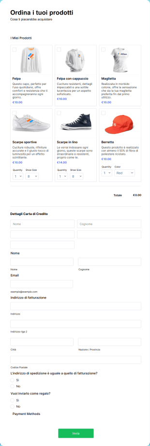 Modulo Di Pagamento PayPal