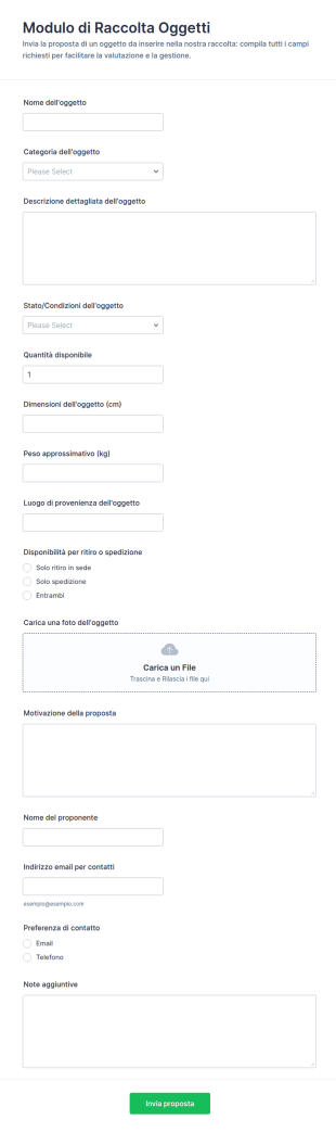 Modulo Di Presentazione Articoli