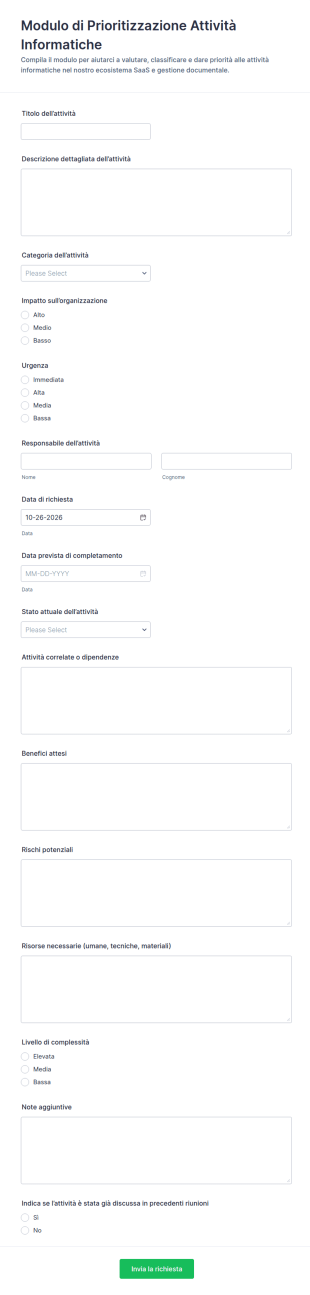 Modulo Di Prioritizzazione Delle Attività IT