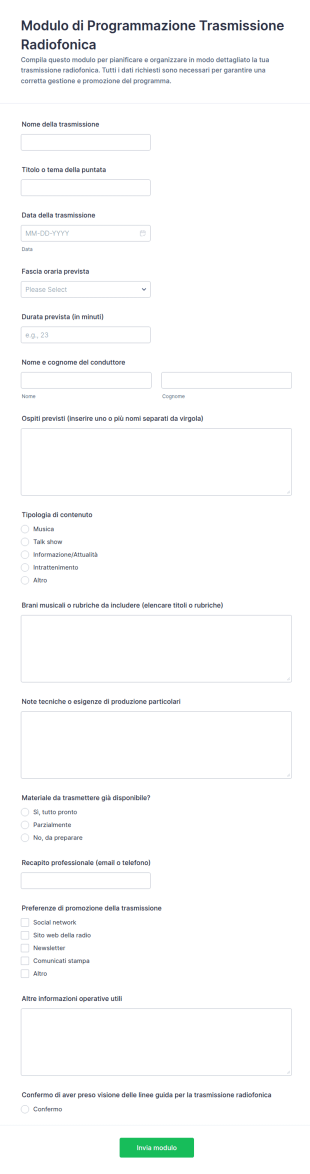 Modulo Di Programmazione Radio