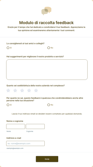 Modulo Di Raccolta Feedback