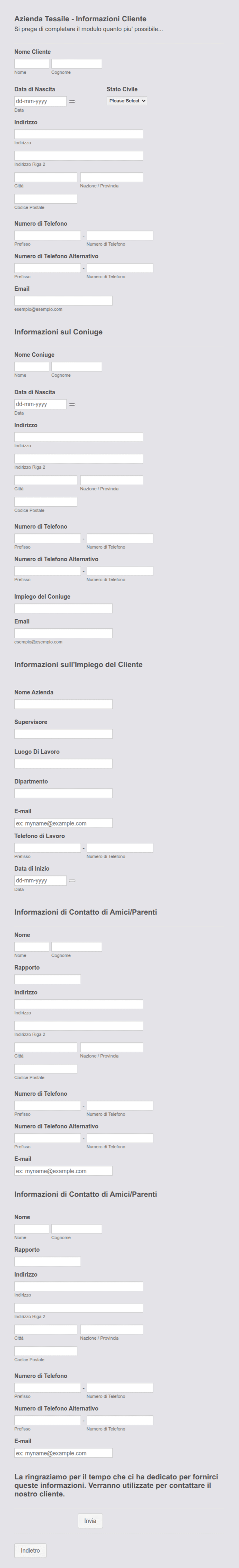 Modulo Contatti Modulo di Raccolta Informazioni di Contatto Template Modulo | Jotform