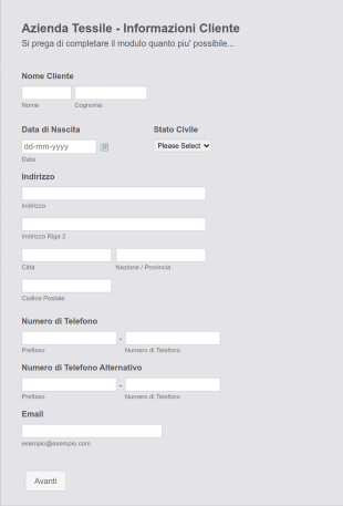 Modulo Di Raccolta Informazioni Di Contatto Form Template