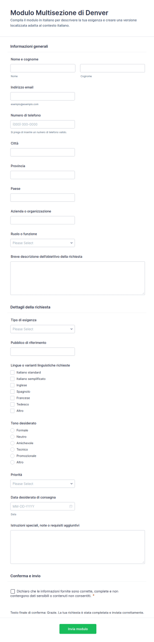 Modulo Di Raccolta Informazioni