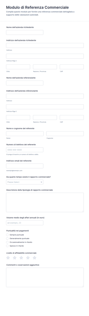 Modulo Di Referenza Commerciale