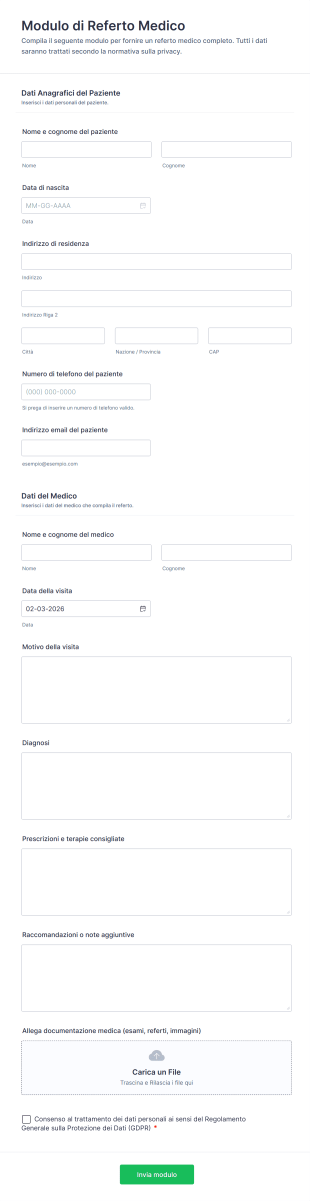 Modulo Di Referto Medico