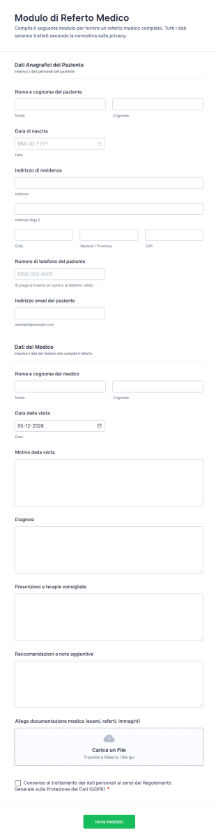 Modulo Di Referto Medico