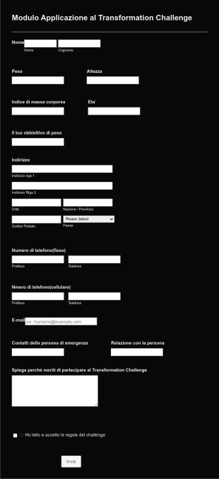 Modulo Di Registrazione Alla Palestra