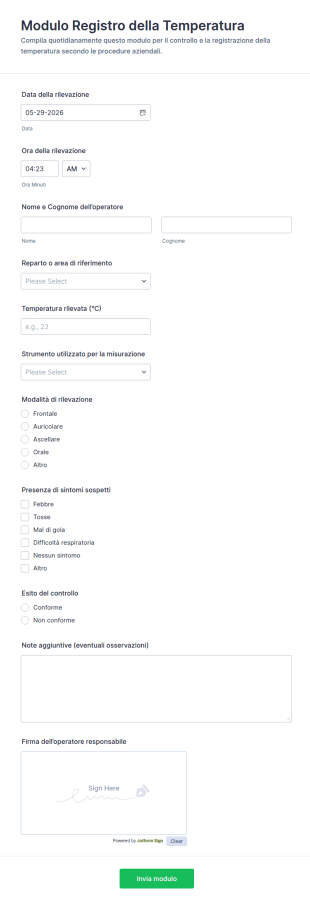Modulo Di Registrazione Della Temperatura