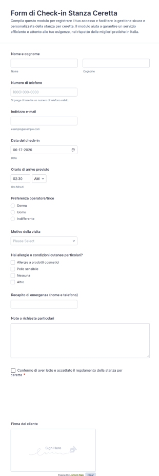 Modulo Di Registrazione Per Controllo Della Stanza Di Cera