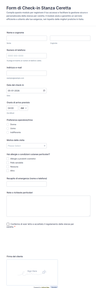 Modulo Di Registrazione Per Controllo Della Stanza Di Cera