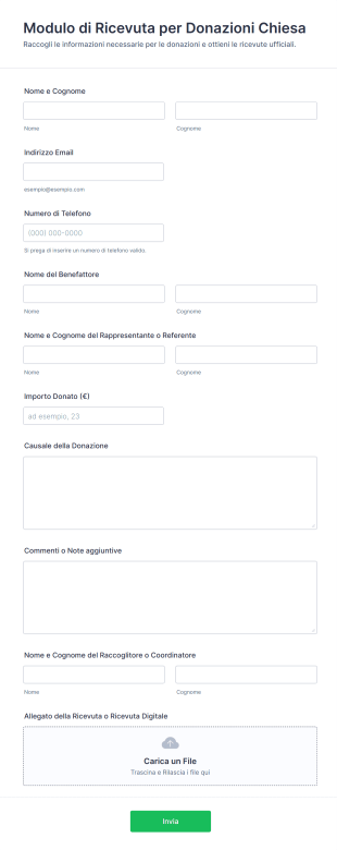 Modulo Di Ricevuta Per Donazioni Chiesa