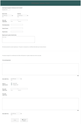Modulo Di Richiesta Assenza Per Motivi Di Salute Form Template
