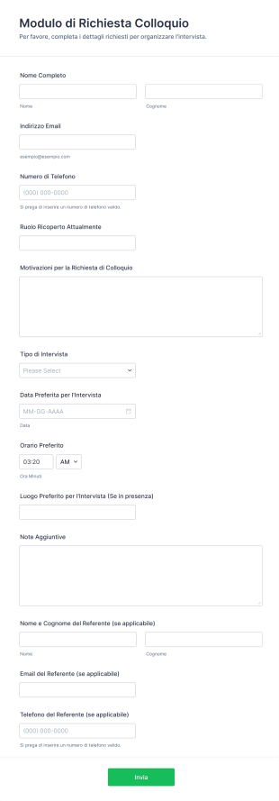 Modulo Di Richiesta Colloquio