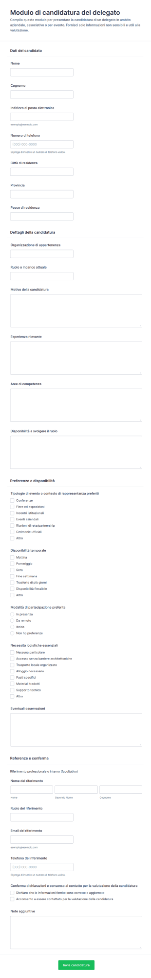 Modulo Di Richiesta Delegato