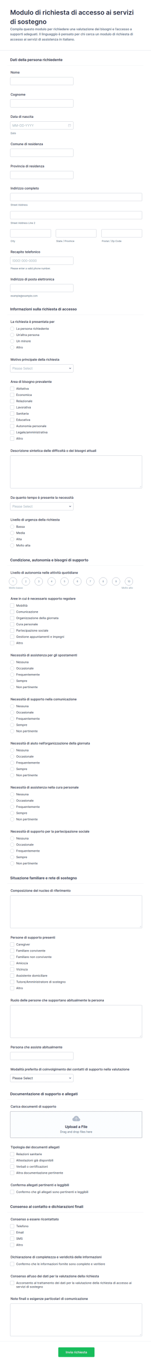Modulo Di Richiesta Di Accesso NDIS