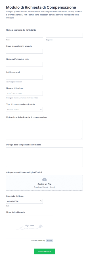 Modulo Di Richiesta Di Spostamento