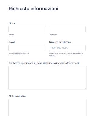 Modulo Di Richiesta Informazioni Form Template