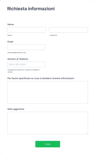 Modulo Di Richiesta Informazioni