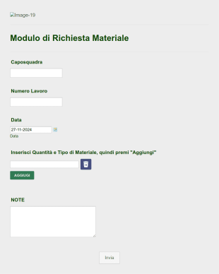 Modulo Di Richiesta Materiale Form Template