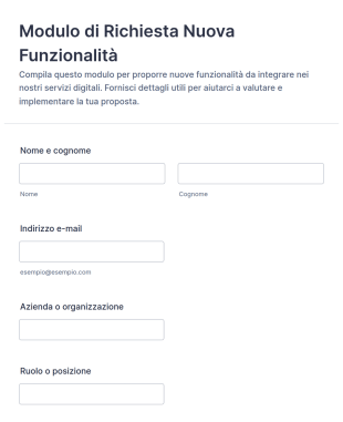 Modulo Di Richiesta Nuova Funzionalità