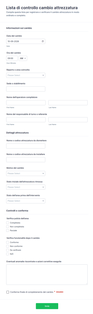Modulo Di Riconversione Delle Attrezzature