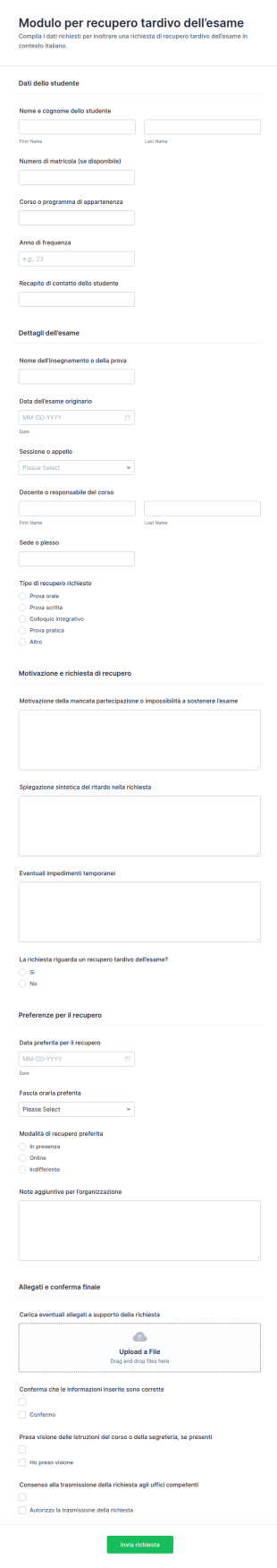 Modulo Di Riesame Tardivo