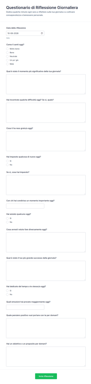 Modulo Di Riflessione Quotidiana