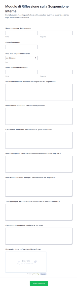 Modulo Di Riflessione Sulla Sospensione Interna