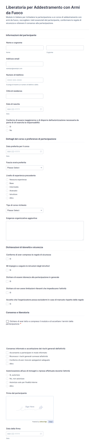 Modulo Di Rilascio Addestramento Armi Da Fuoco