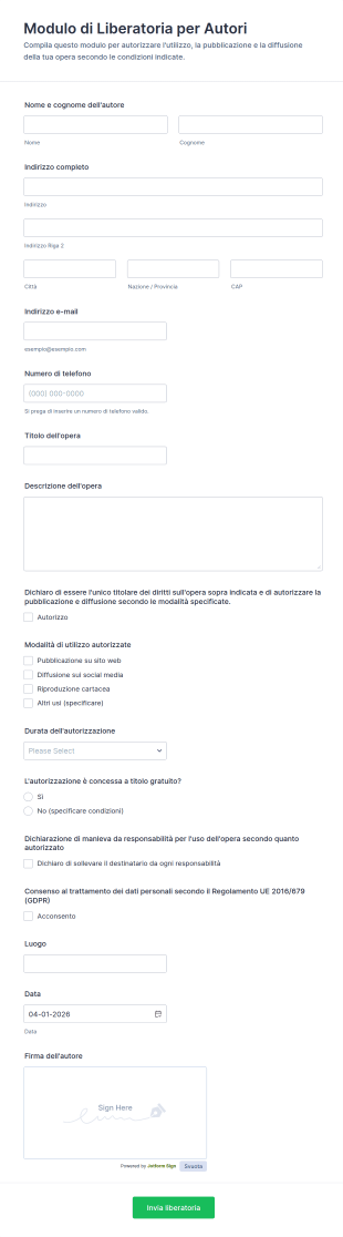 Modulo Di Rilascio Autorizzativo