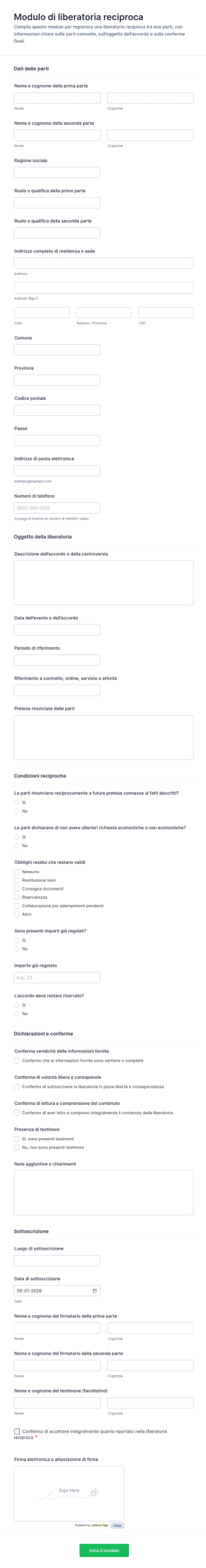 Modulo Di Rilascio Mutuo