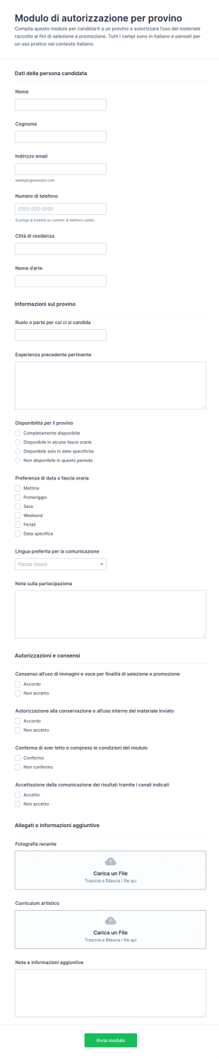 Modulo Di Rilascio Per Casting