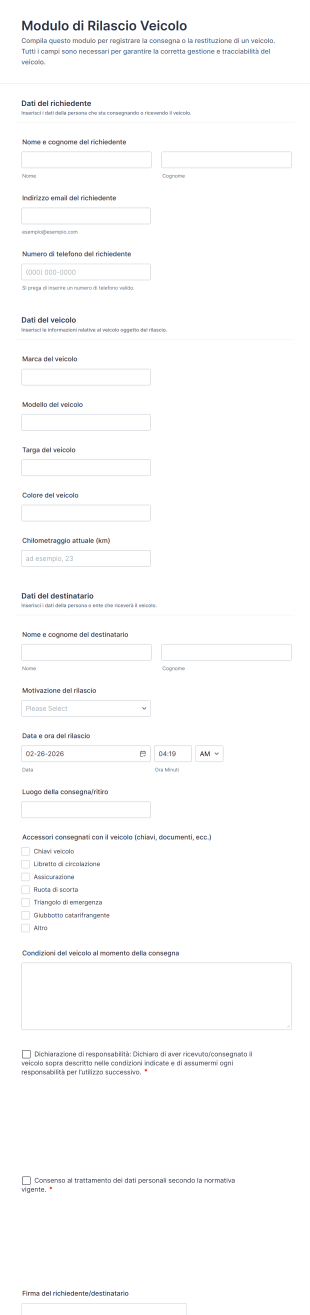 Modulo Di Rilascio Veicolo