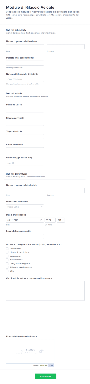 Modulo Di Rilascio Veicolo