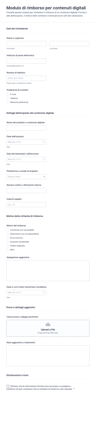 Modulo Di Rimborso Del Contenuto Digitale Form 🎁✨