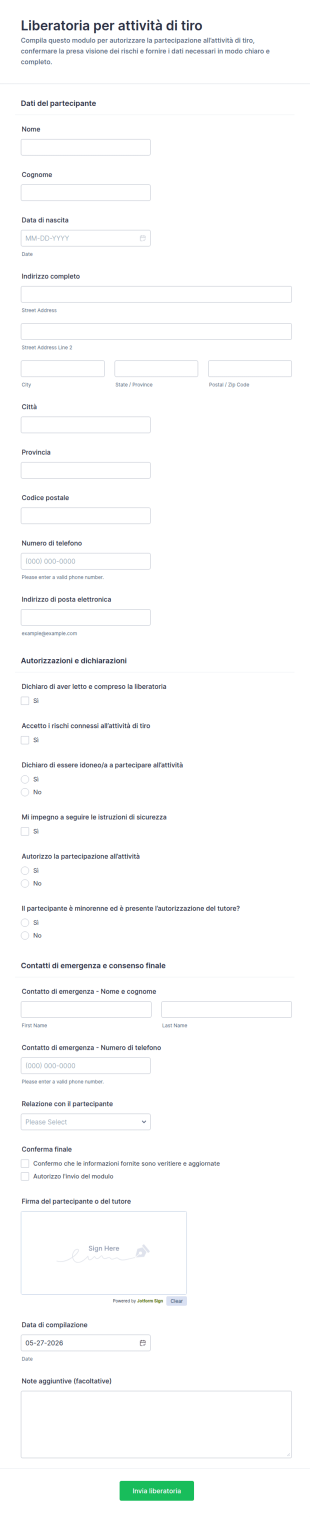 Modulo Di Rinuncia Alla Partecipazione A Sessione Fotografica