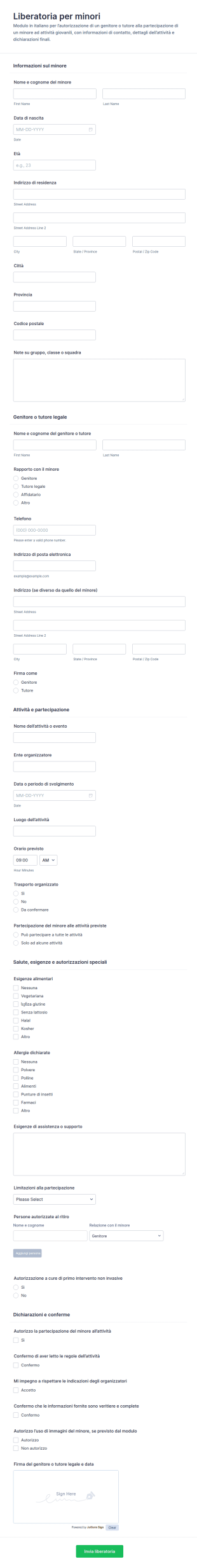 Modulo Di Rinuncia Per Giovani