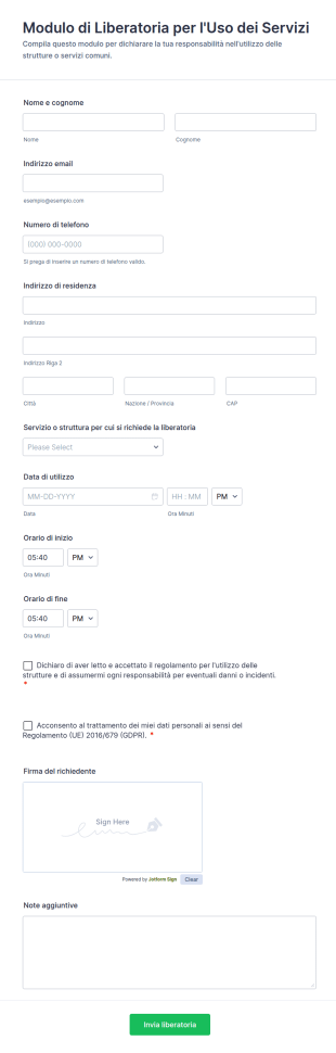 Modulo Di Rinuncia Sui Servizi 📝🎉