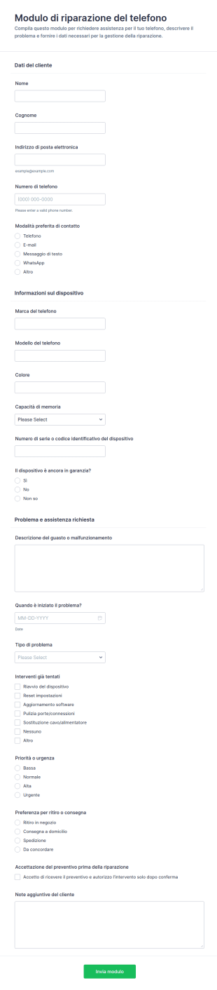 Modulo Di Riparazione Del Telefono