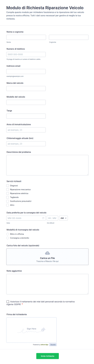 Modulo Di Riparazione Veicoli 🚗🔧