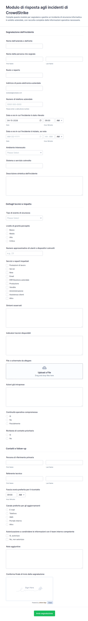Modulo Di Risposta A Incidente CrowdStrike