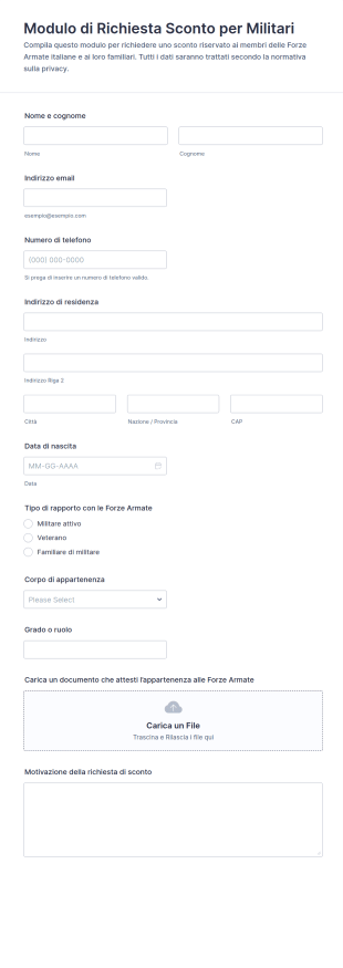 Modulo Di Sconto Militare