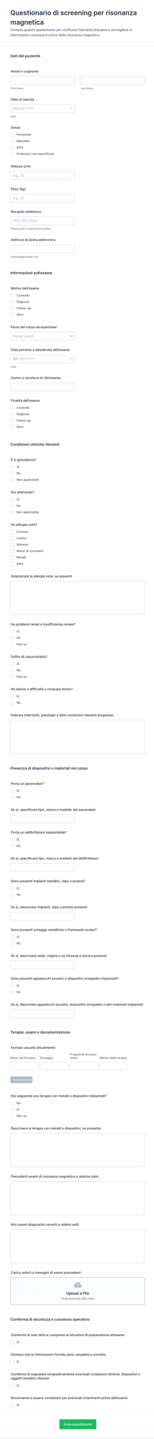Modulo Di Screening MRI