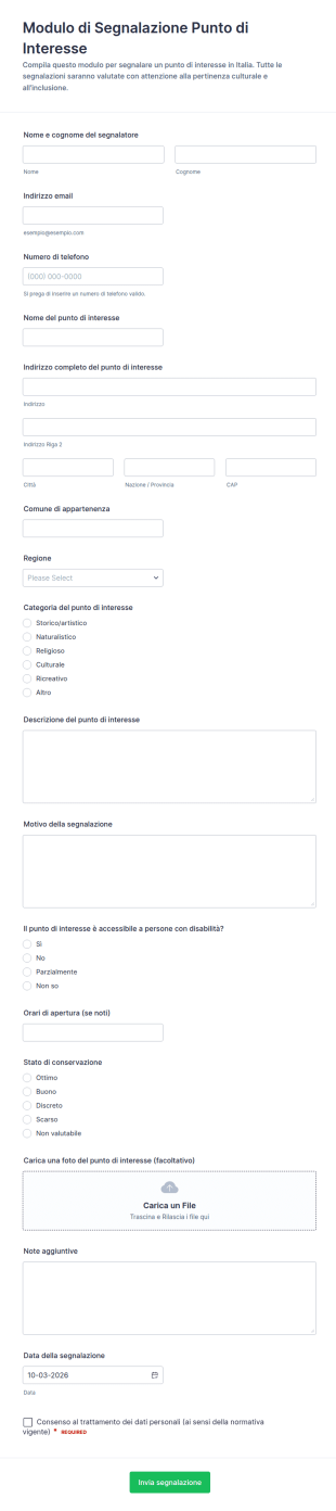 Modulo Di Segnalazione Di Interesse