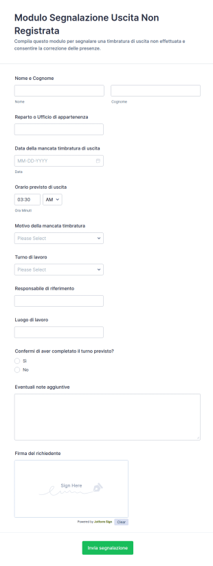 Modulo Di Segnalazione Di Uscita Mancata