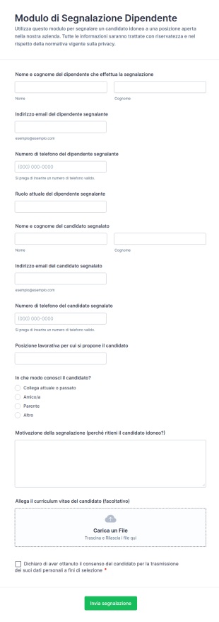 Modulo Di Segnalazione Dipendente