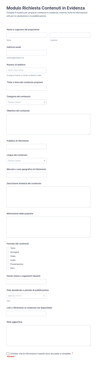 Modulo Di Segnalazione Evidenze