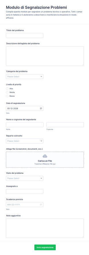 Modulo Di Segnalazione Problemi